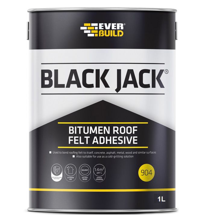 Everbuild Black Jack Bitumen Roof Felt Adhesive 1L (I*) (S691)