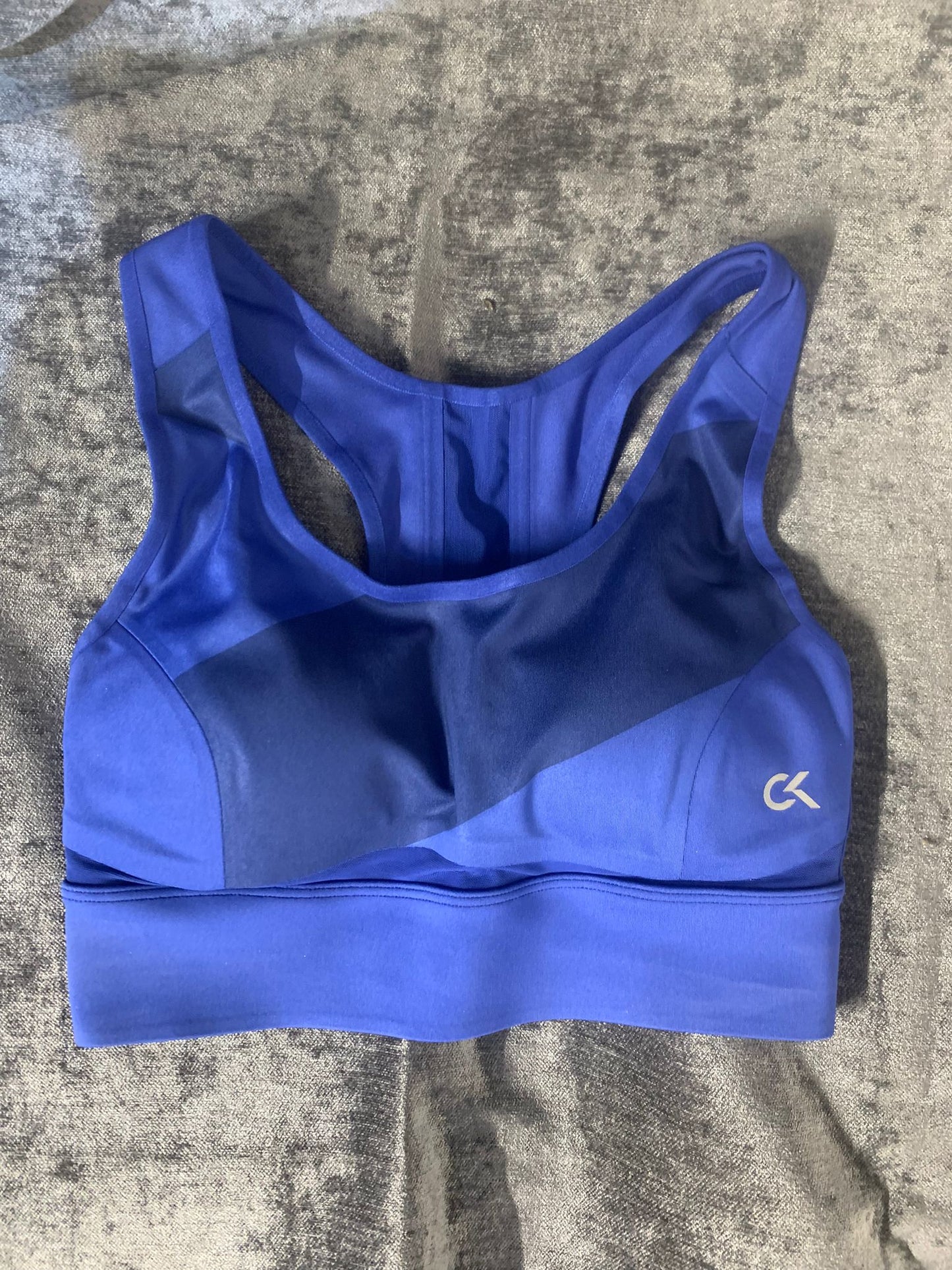 Calvin Klein sports open back sports bra in Nazarine blue (S28) (M)