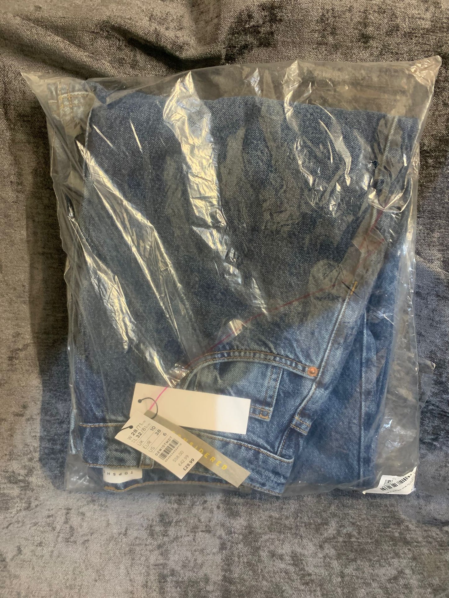 Topshop oversized Mom jean in mid blue (S32) (M)