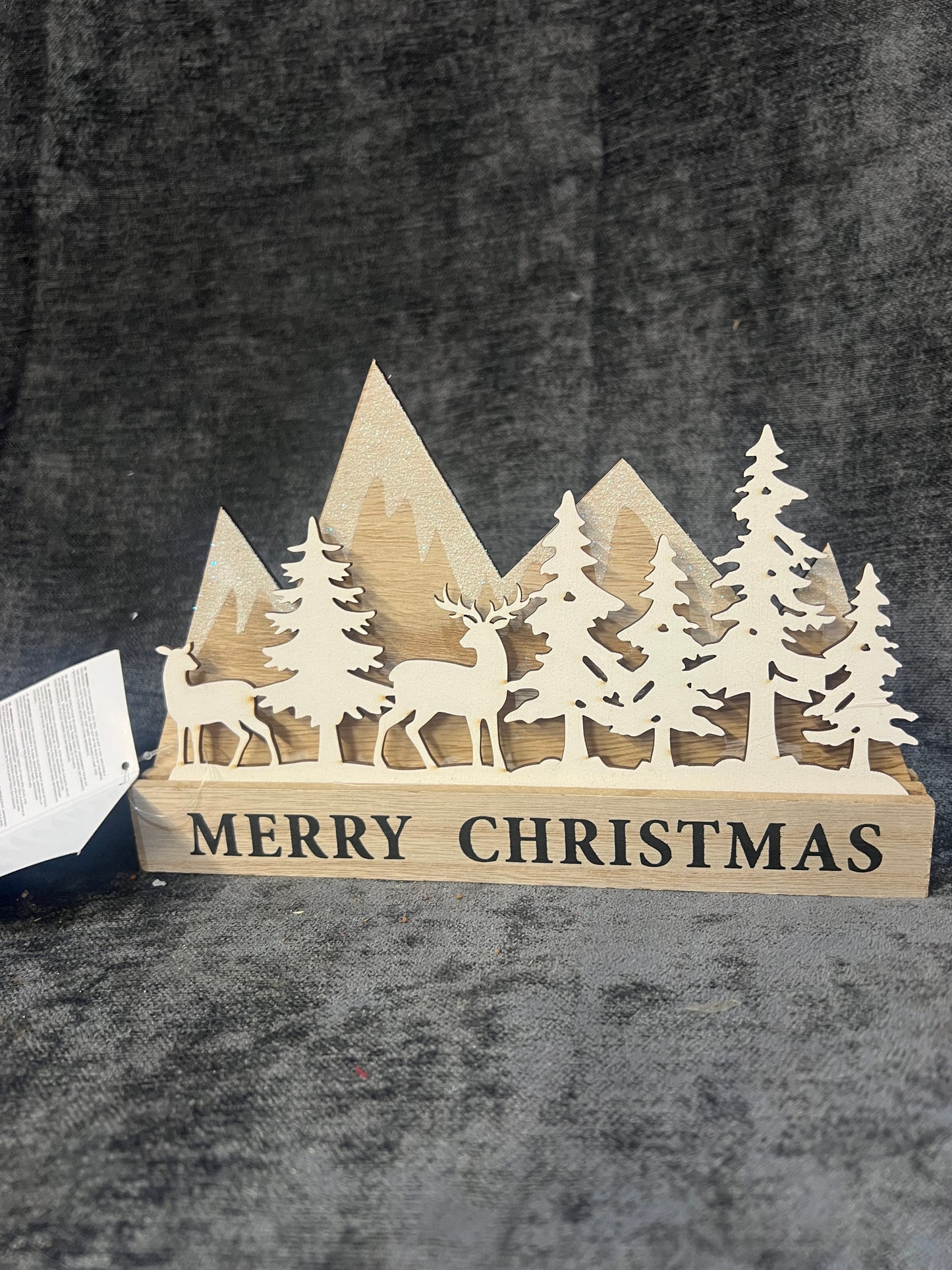 Merry Christmas Wooden Sign Decoration (R399) (Room1)