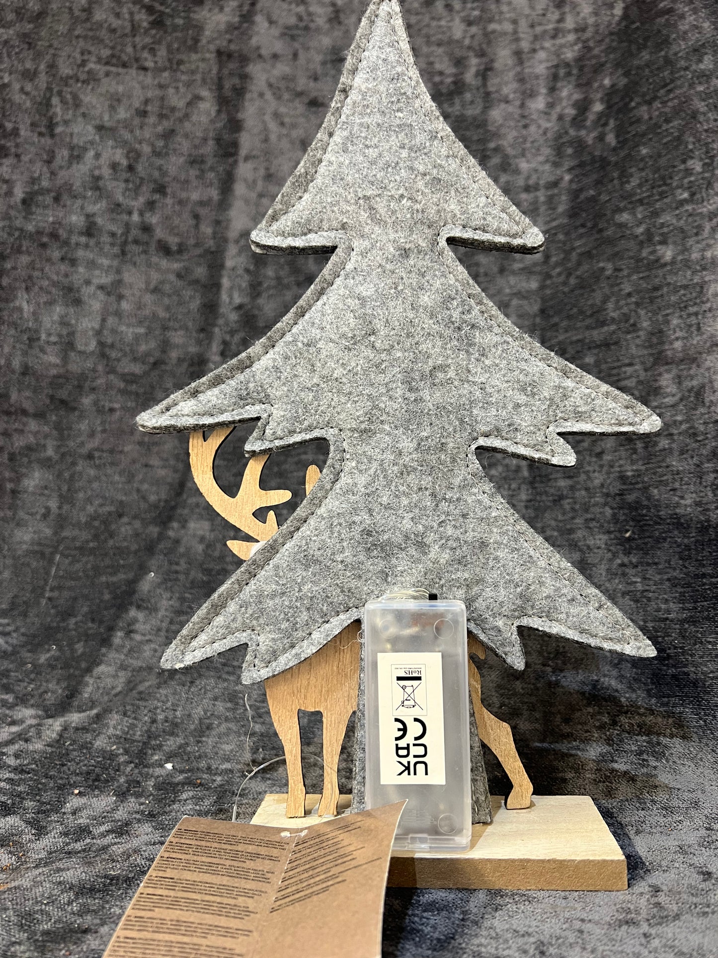 LED Felt Grey Tree Decoration (R400) (Room1)