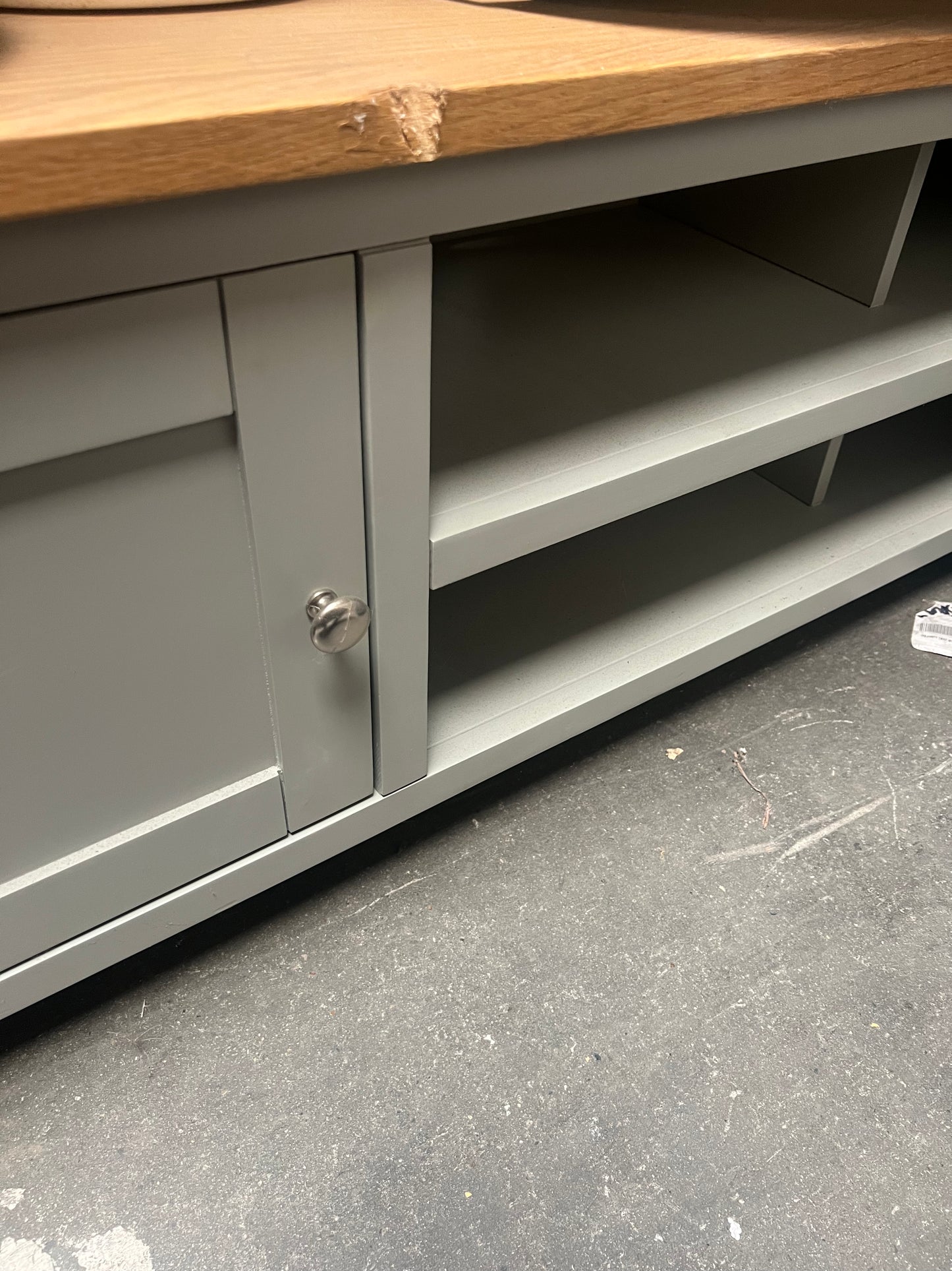 Bromley grey extra wide TV stand COLLECTION ONLY! Slight Damaged (R444*)
