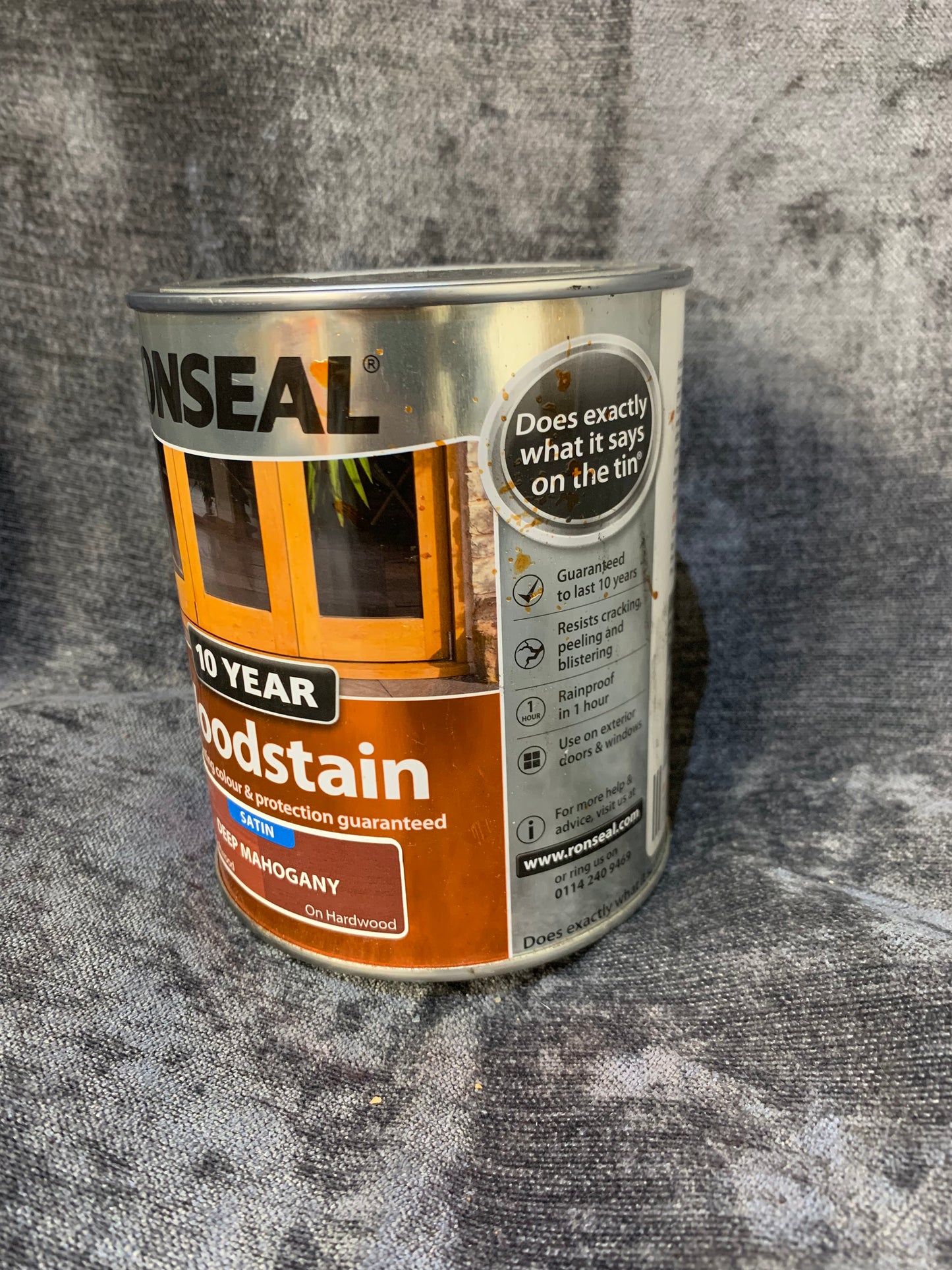 Ronseal Deep mahogany Satin Quick dry Wood stain 750ml (S579) (A*)