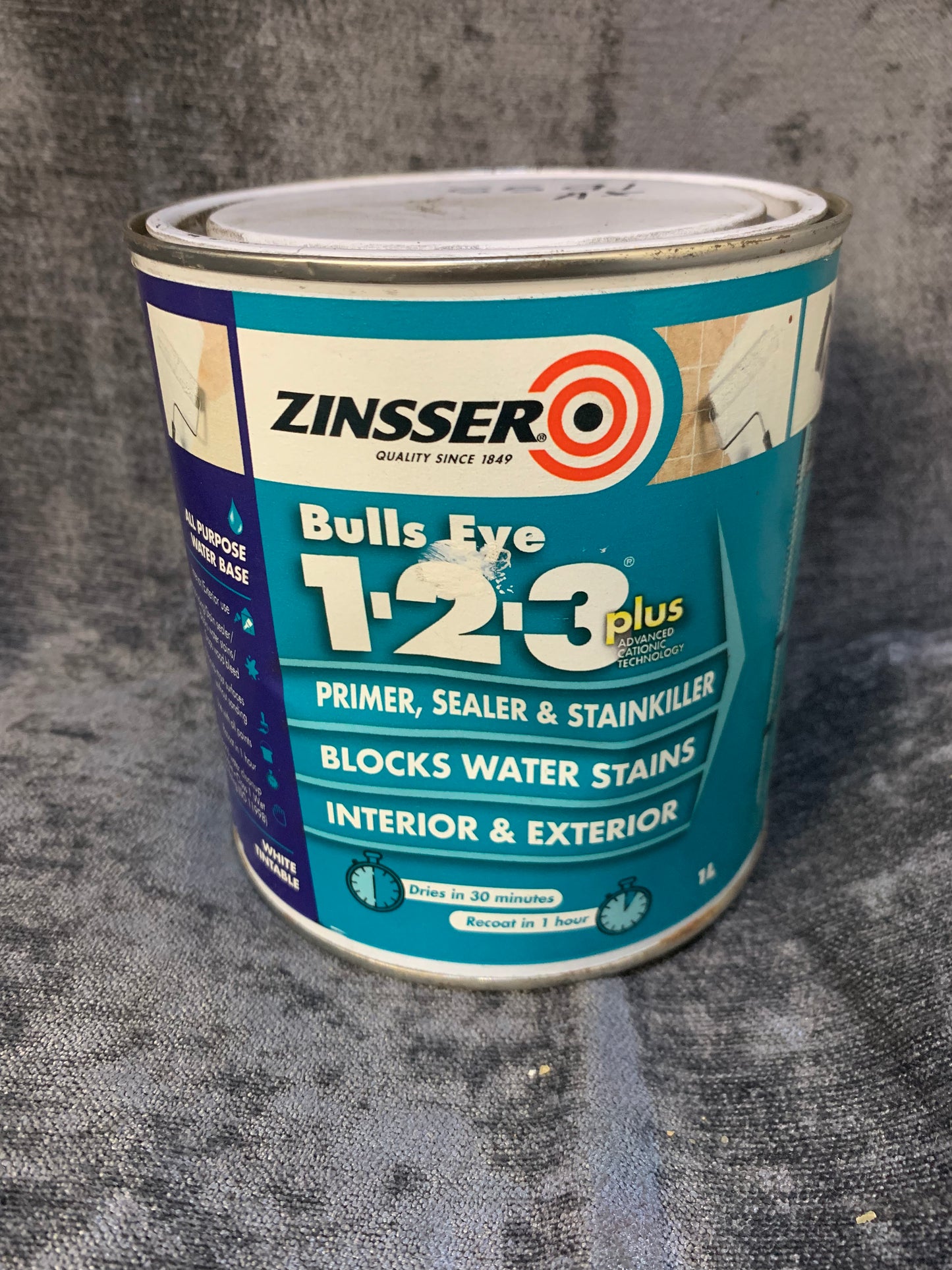 Zinsser Bulls Eye 1-2-3 White Multi-surface Primer, sealant & stain block, 1L (S591) (A*)