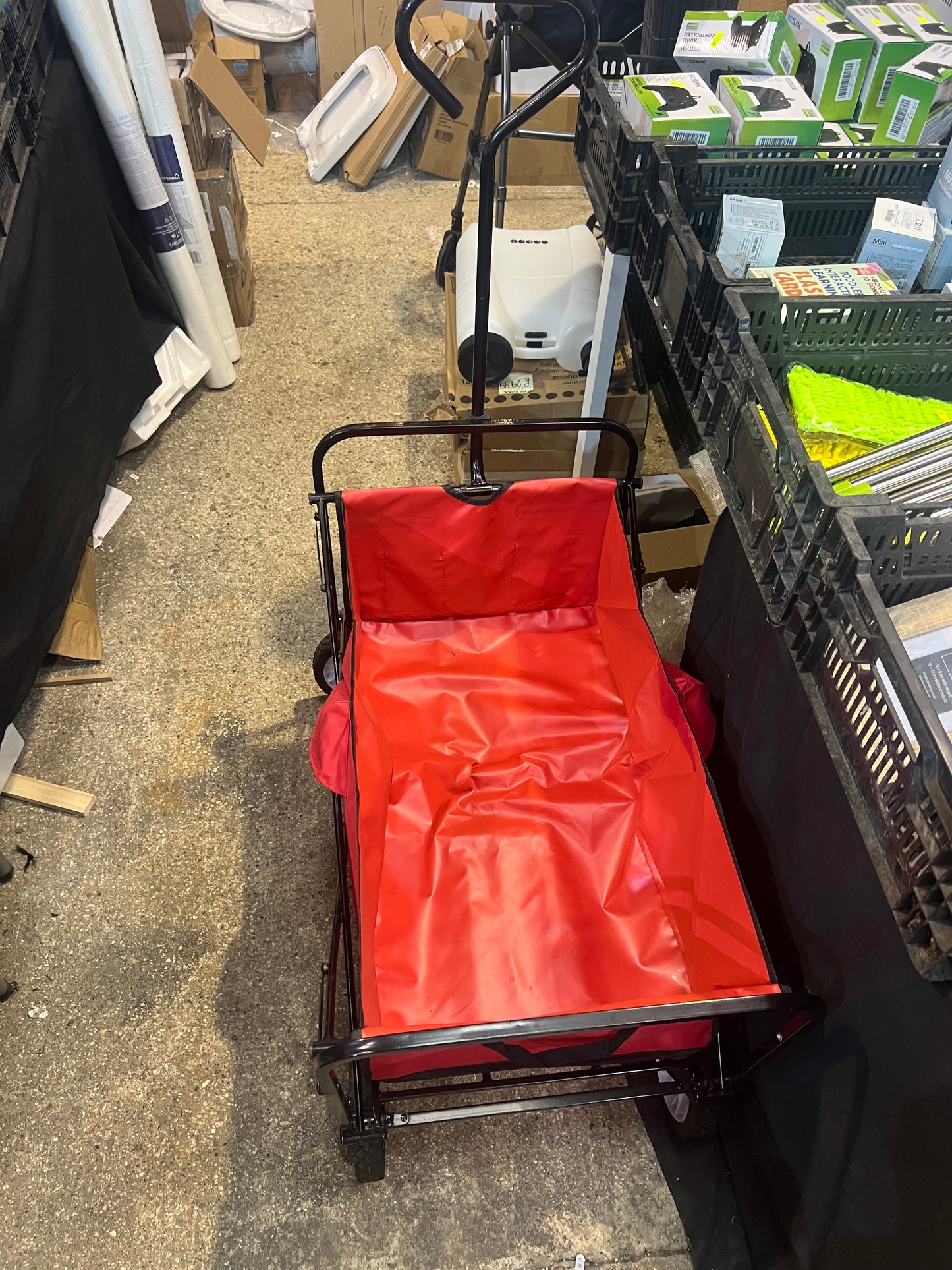 Garden TRAILER Cart Pull Along Trolley red (R255)