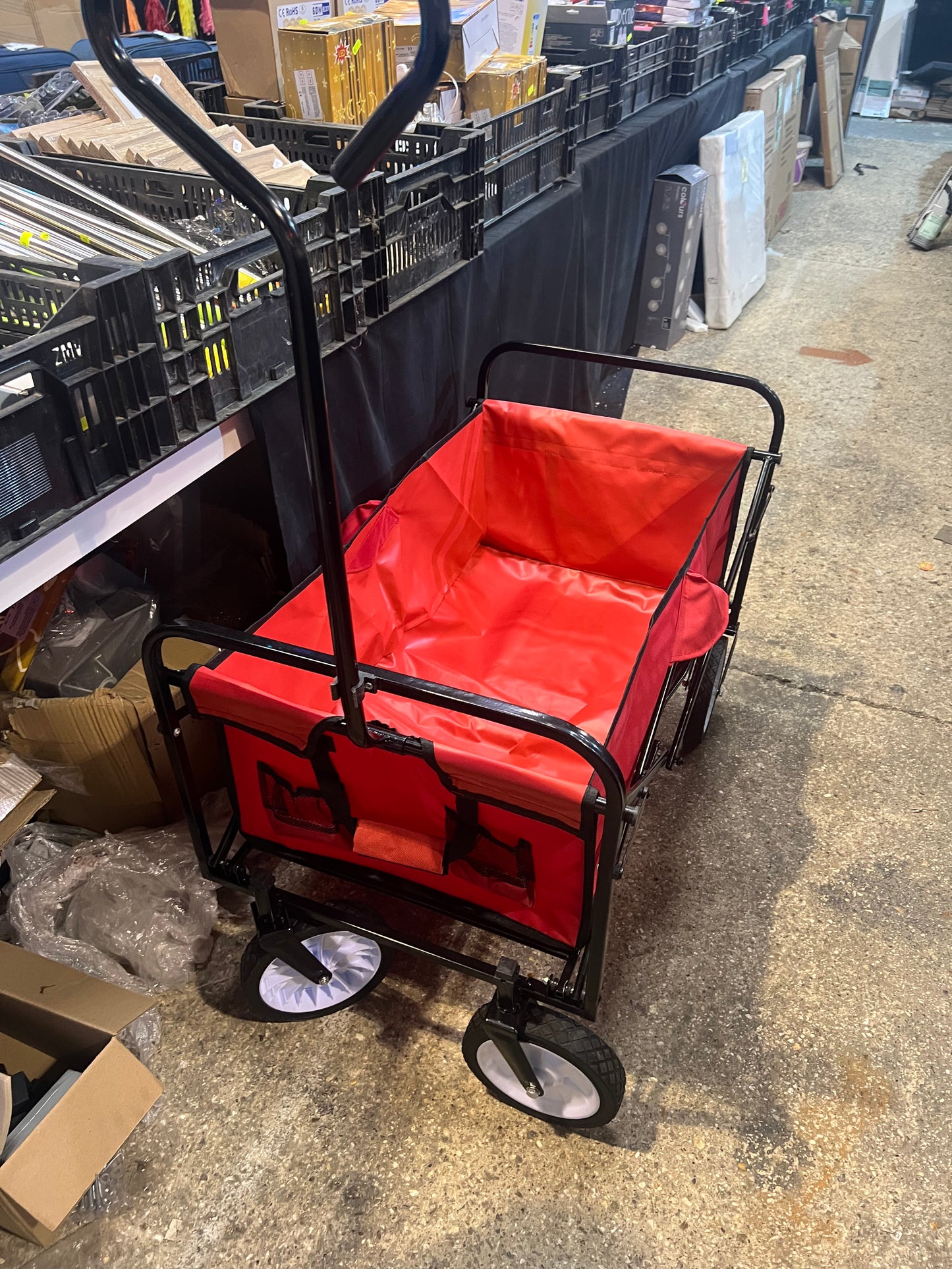 Garden TRAILER Cart Pull Along Trolley red (R255)