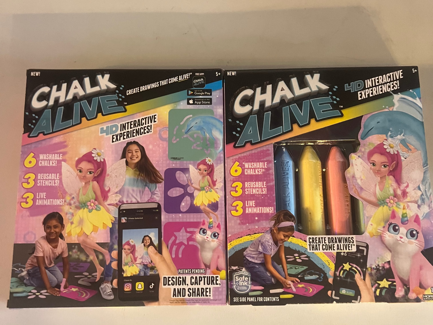Chalk Alive 4D Interactive Experiences Pack of 2 BRAND NEW