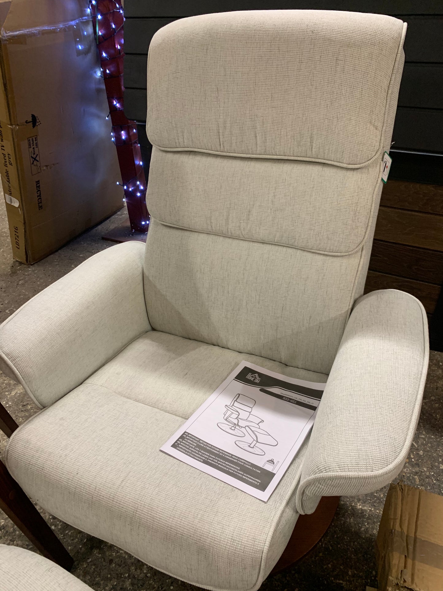 HOMCOM Recliner Chair with Footstool - Grey (S697)