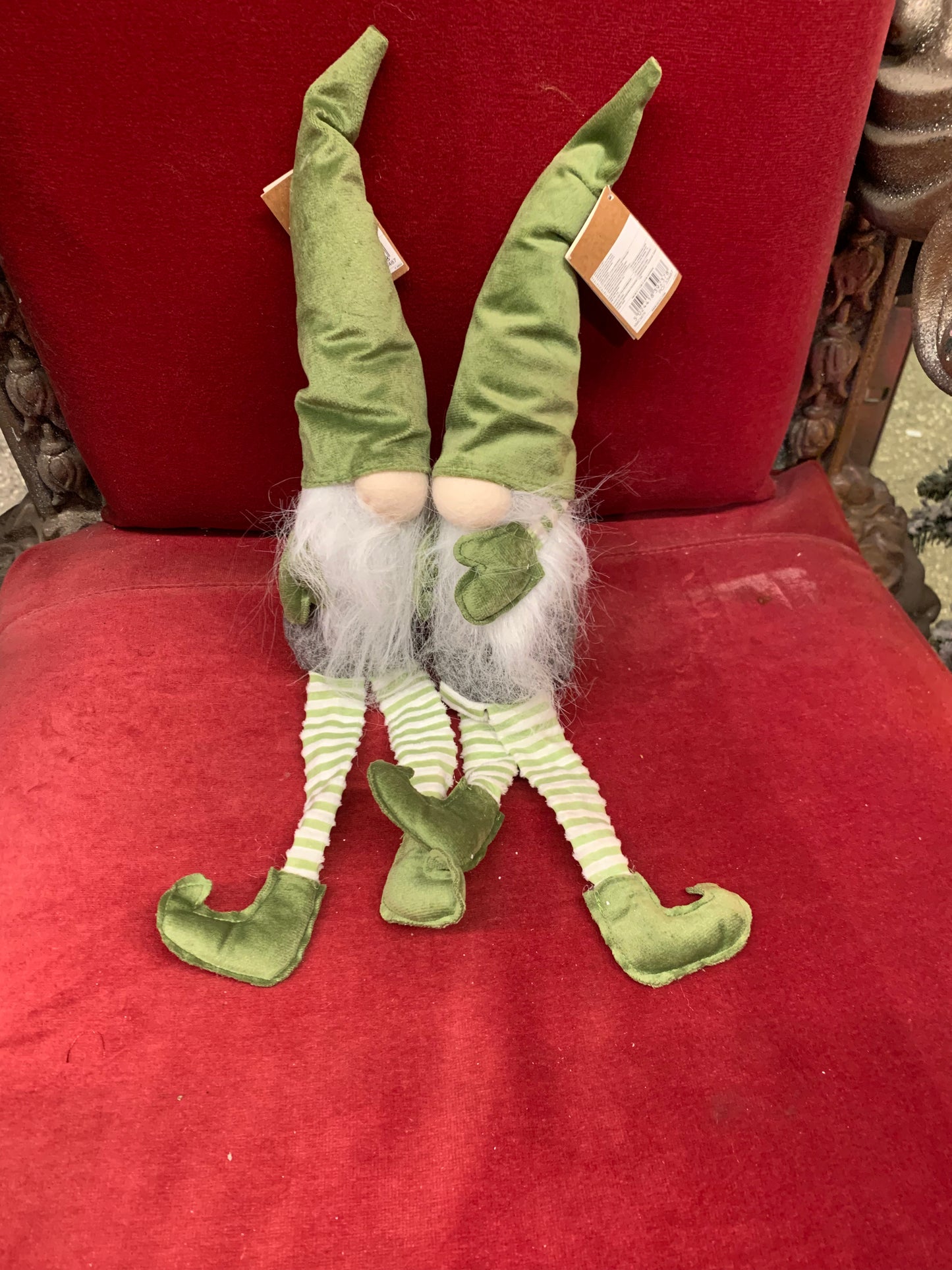 Christmas Green Gnome Long Legs (S711)