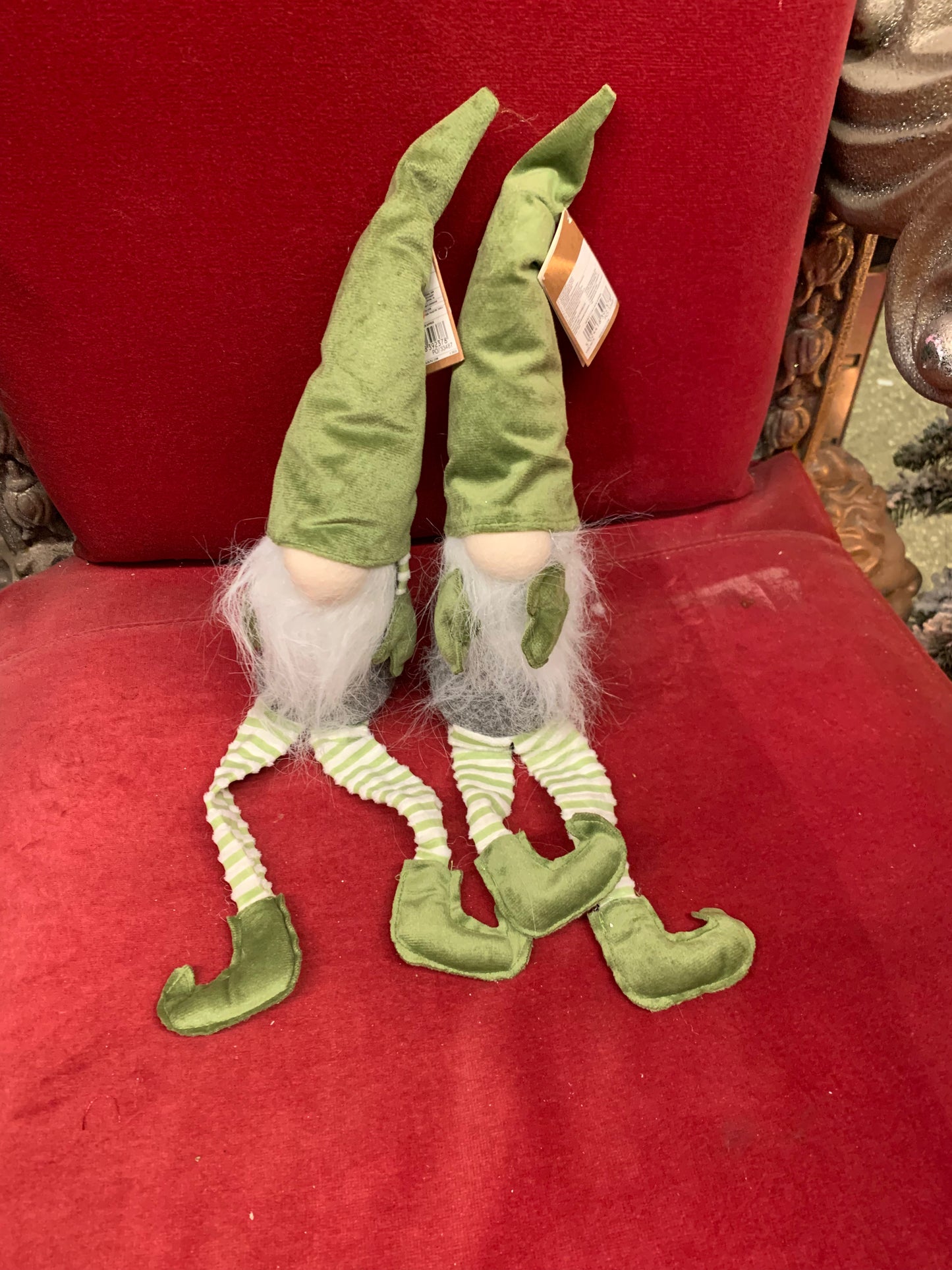 Christmas Green Gnome Long Legs (S711)