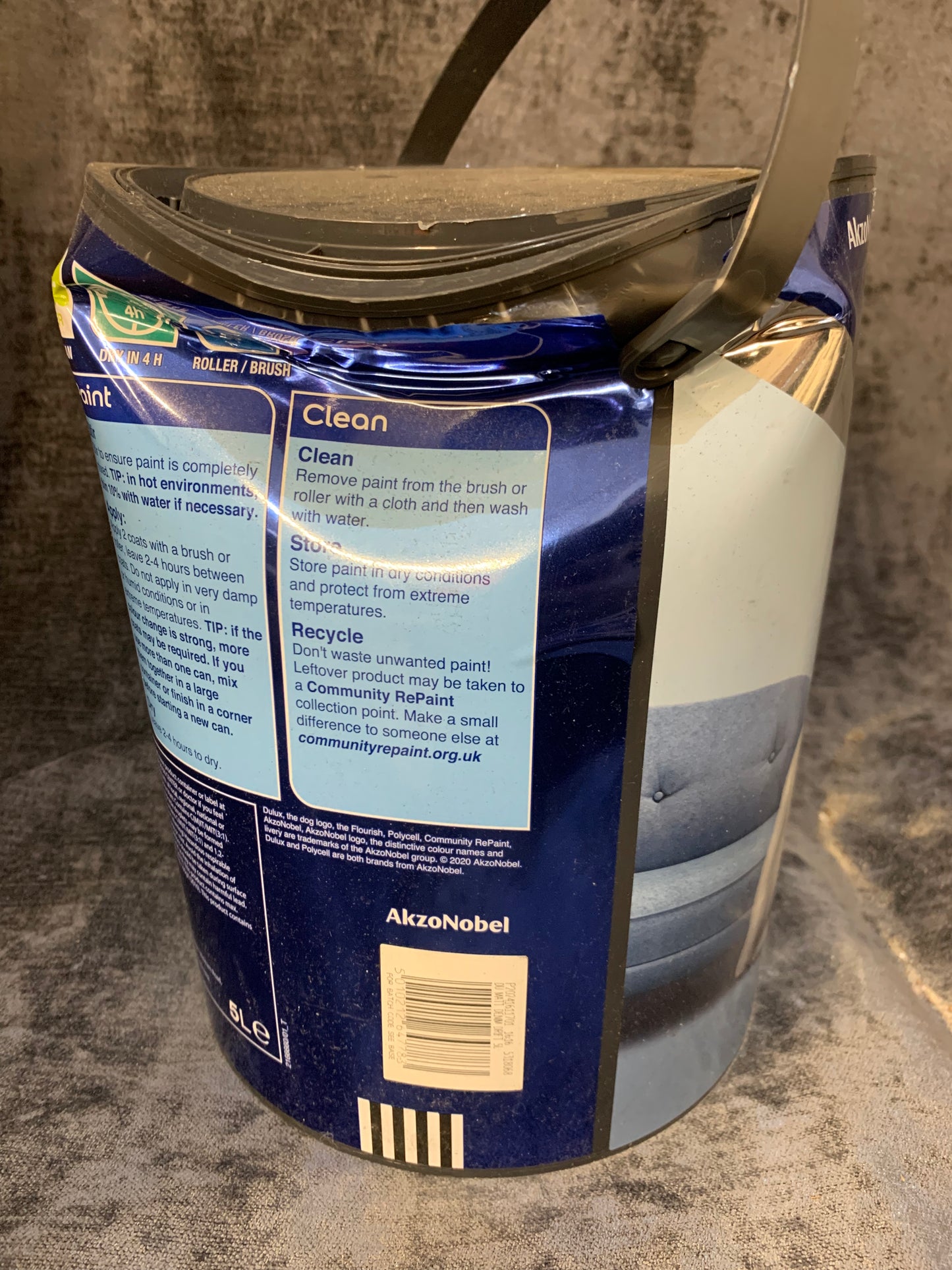 Dulux Walls & ceilings Denim drift Matt Emulsion paint, 5L (S719)(D*)