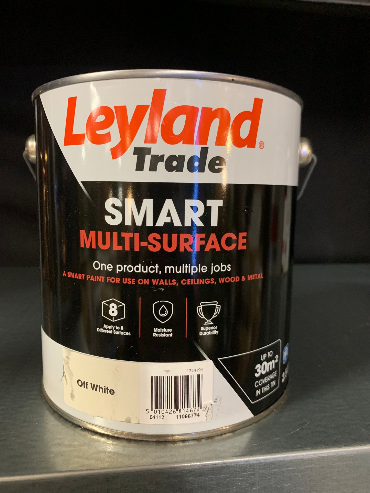 Leyland Trade Smart Off white Mid sheen Multi-room Multi-surface paint, 2.5L (S738)