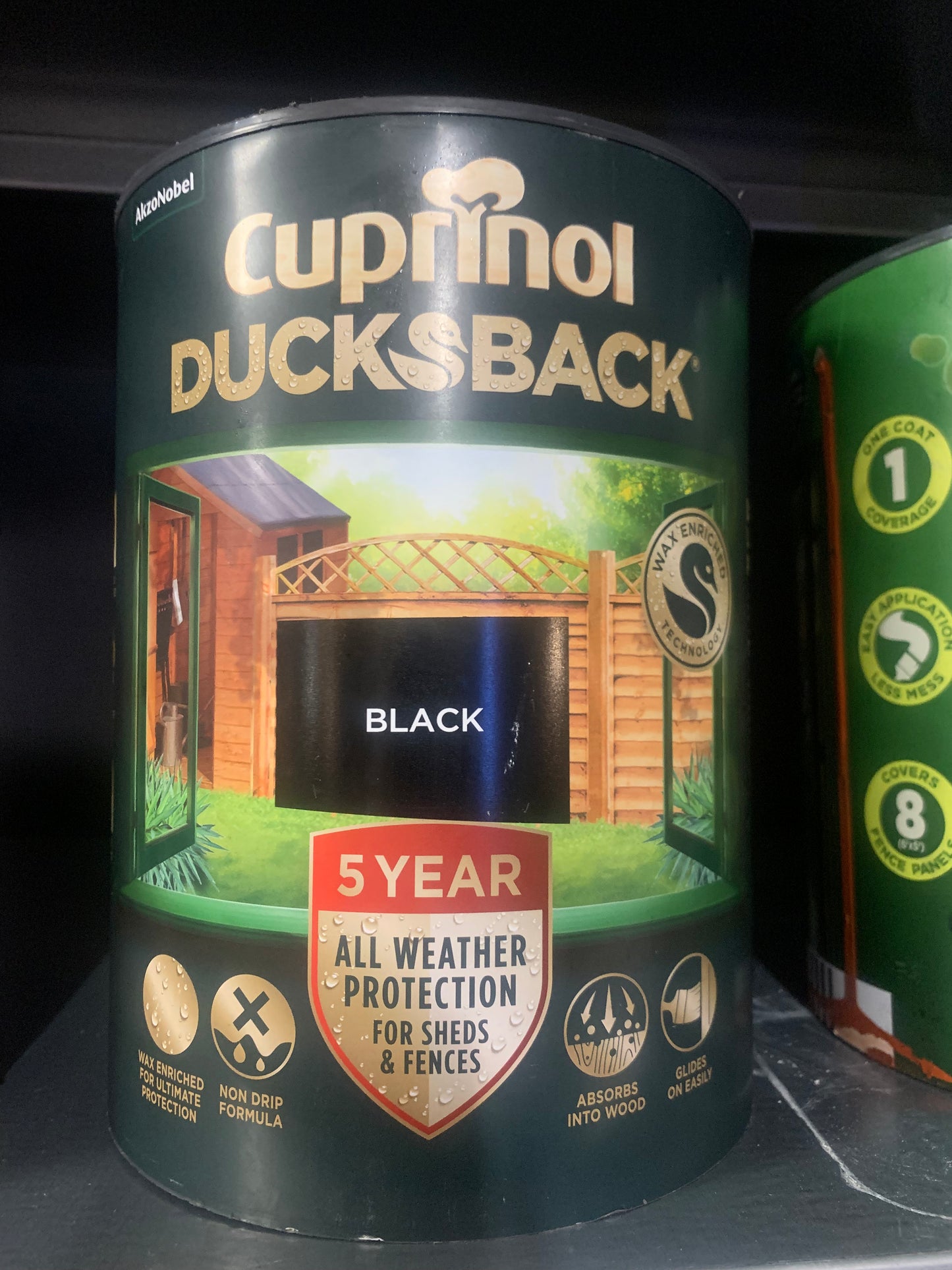 Cuprinol 5 year ducksback Black Matt Exterior Wood paint, 5L (S765)