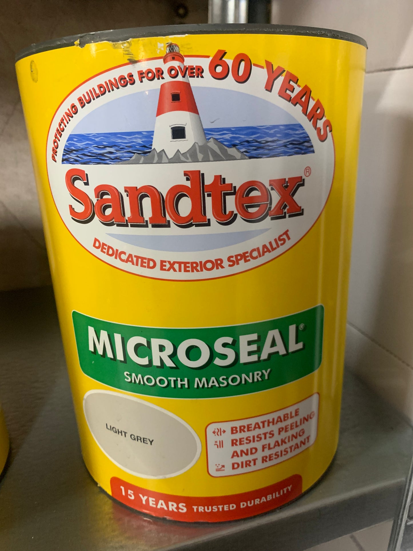 Sandtex Microseal Light grey Matt Masonry paint, 5L (S773)