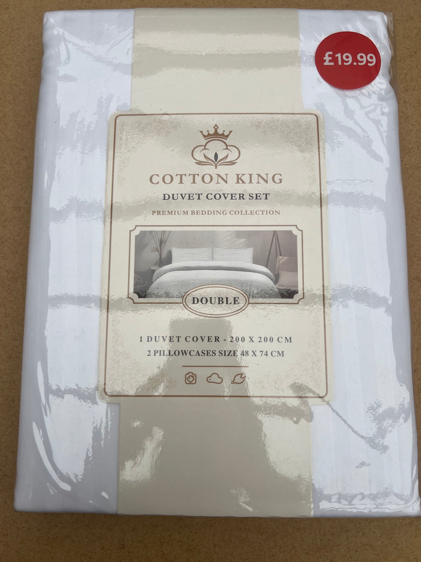 White Double Duvet Cover Set Cotton King