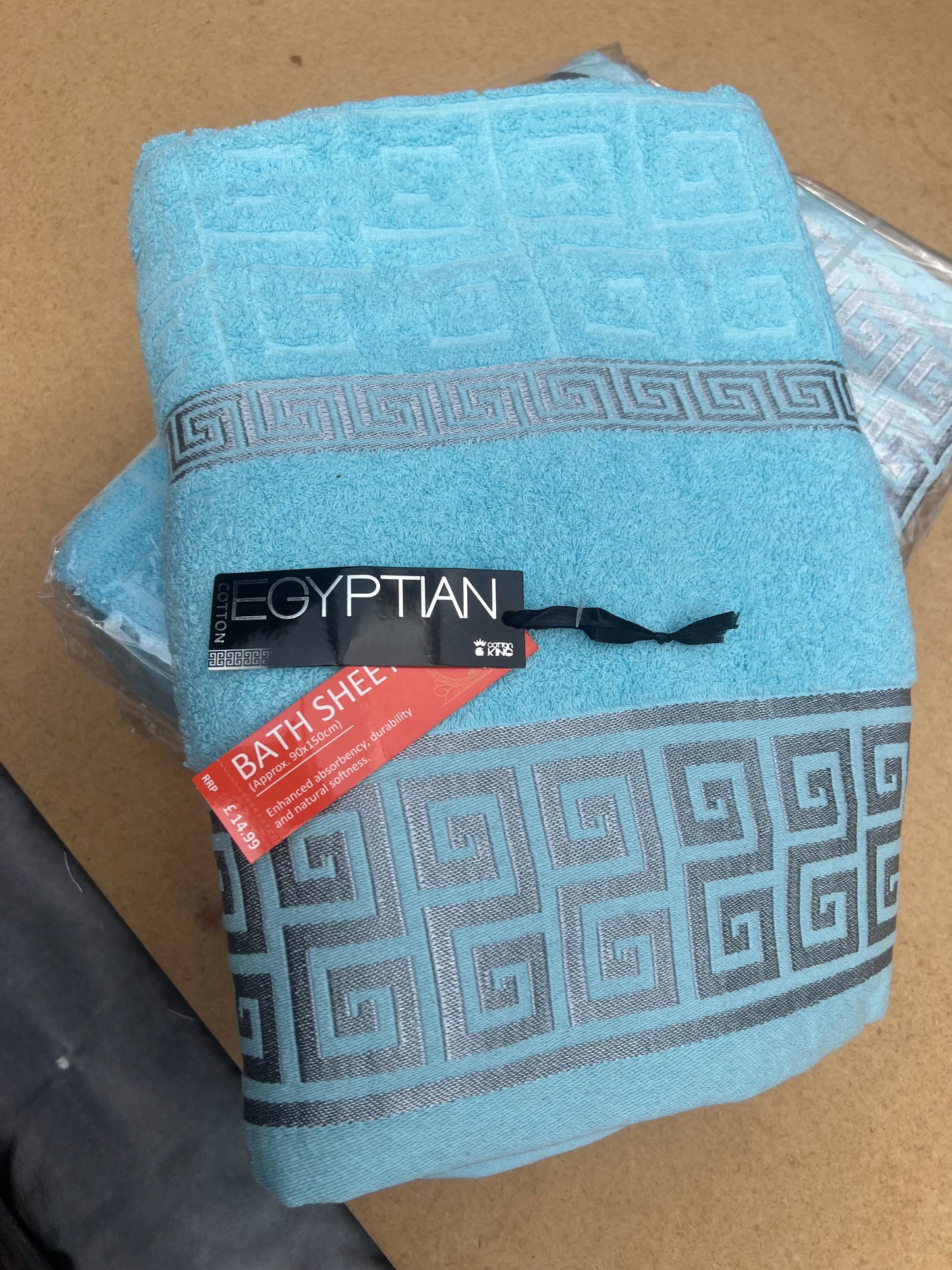 Pack of 3 Egyptian Cotton Bath Sheet Towels in Baby Blue