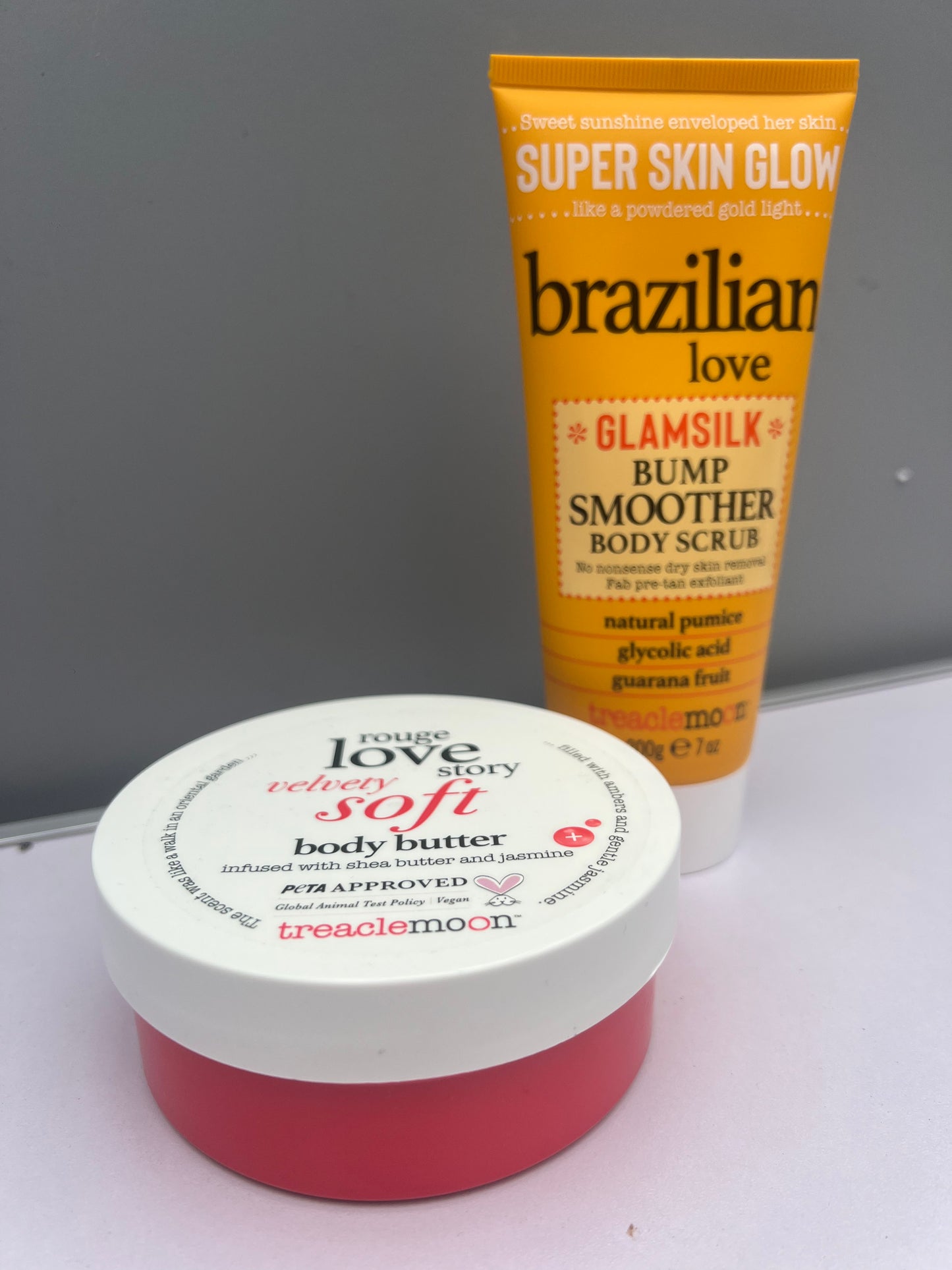 Brazilian Love Treaclemoon Body Care Set – Super Skin Glow Bump Smoother Scrub & Velvety Soft Body Butter