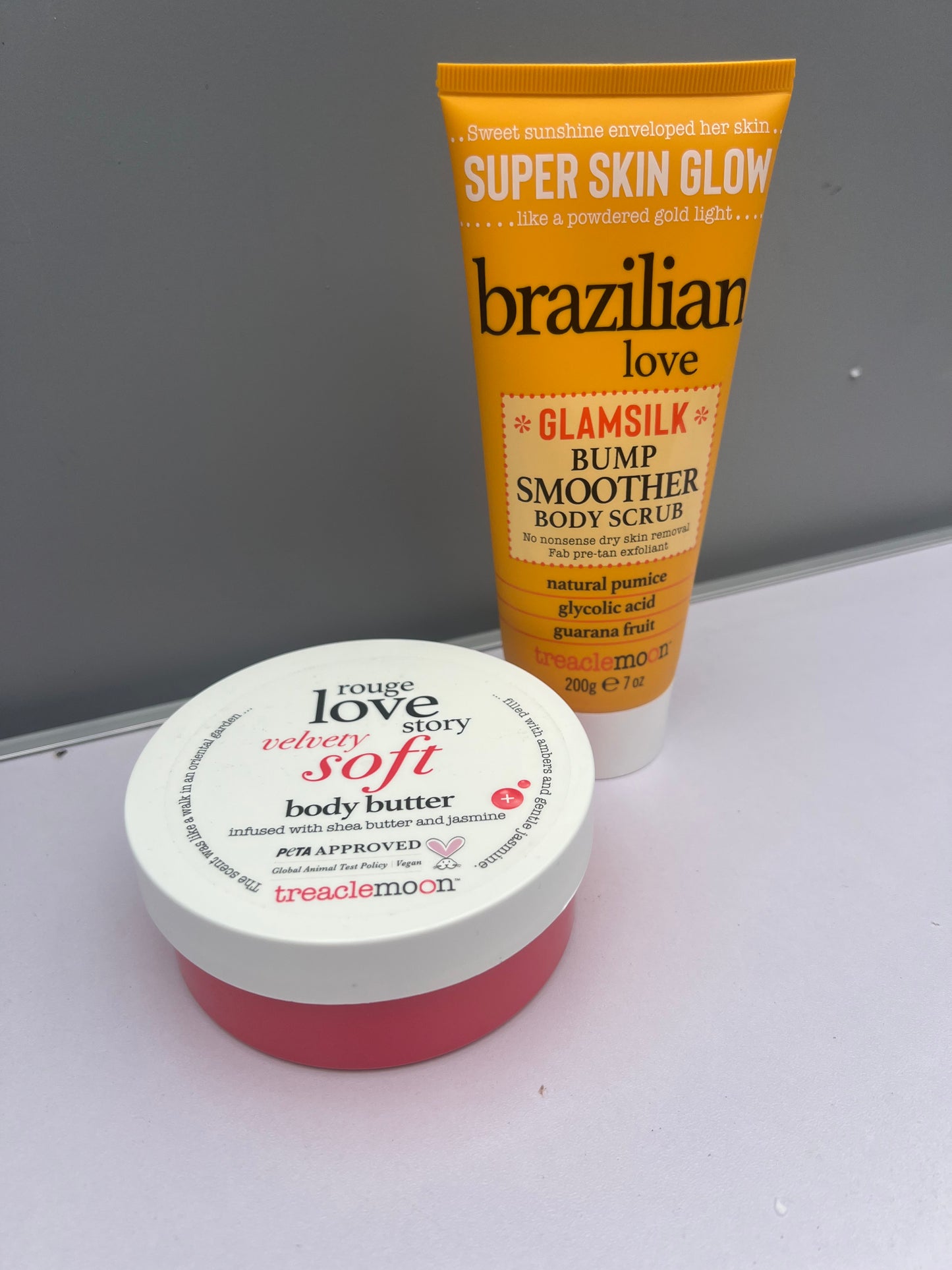 Brazilian Love Treaclemoon Body Care Set – Super Skin Glow Bump Smoother Scrub & Velvety Soft Body Butter