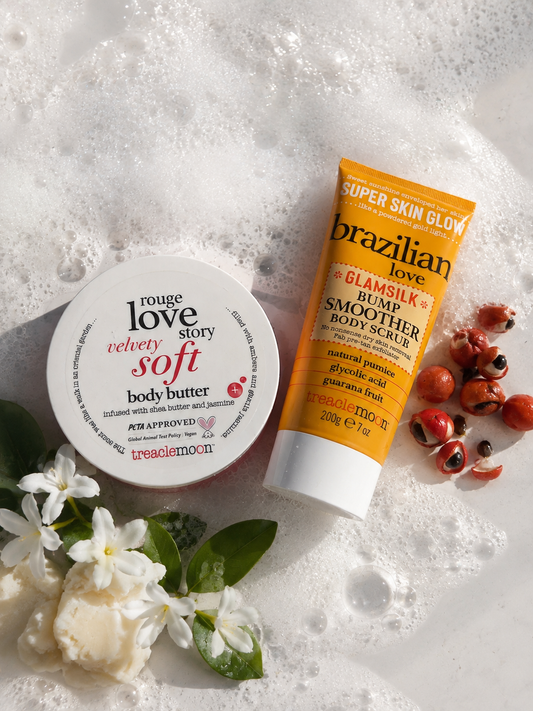 Brazilian Love Treaclemoon Body Care Set – Super Skin Glow Bump Smoother Scrub & Velvety Soft Body Butter