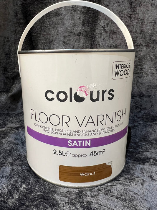 Colours Interior Wood Floor Varnish 2.5L Walnut (R321)