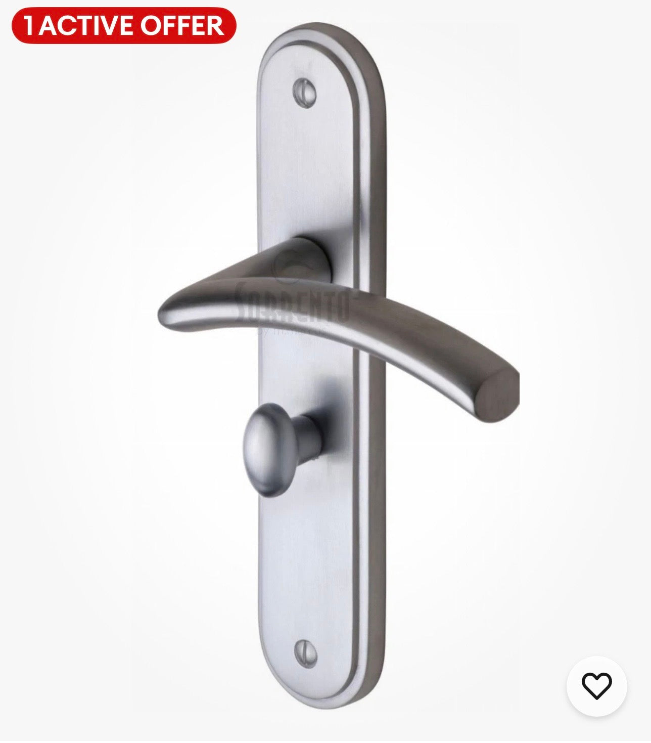 Door Handles Set Tosca Satin Chrome Curved Bathroom SC-4360-SC (X1) (S1042*)