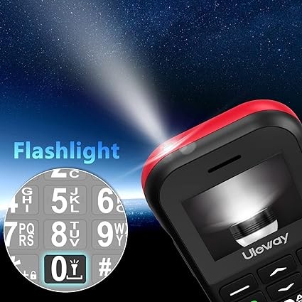 uleway Big Button Mobile Phone for Elderly, g190 Easy to Use Basic Mobile Phone, SIM Free Unlocked Senior Mobile Phone With SOS Emergency Button, Large Volume, Flashlight, FM Radio (Black (with dock)) (J)