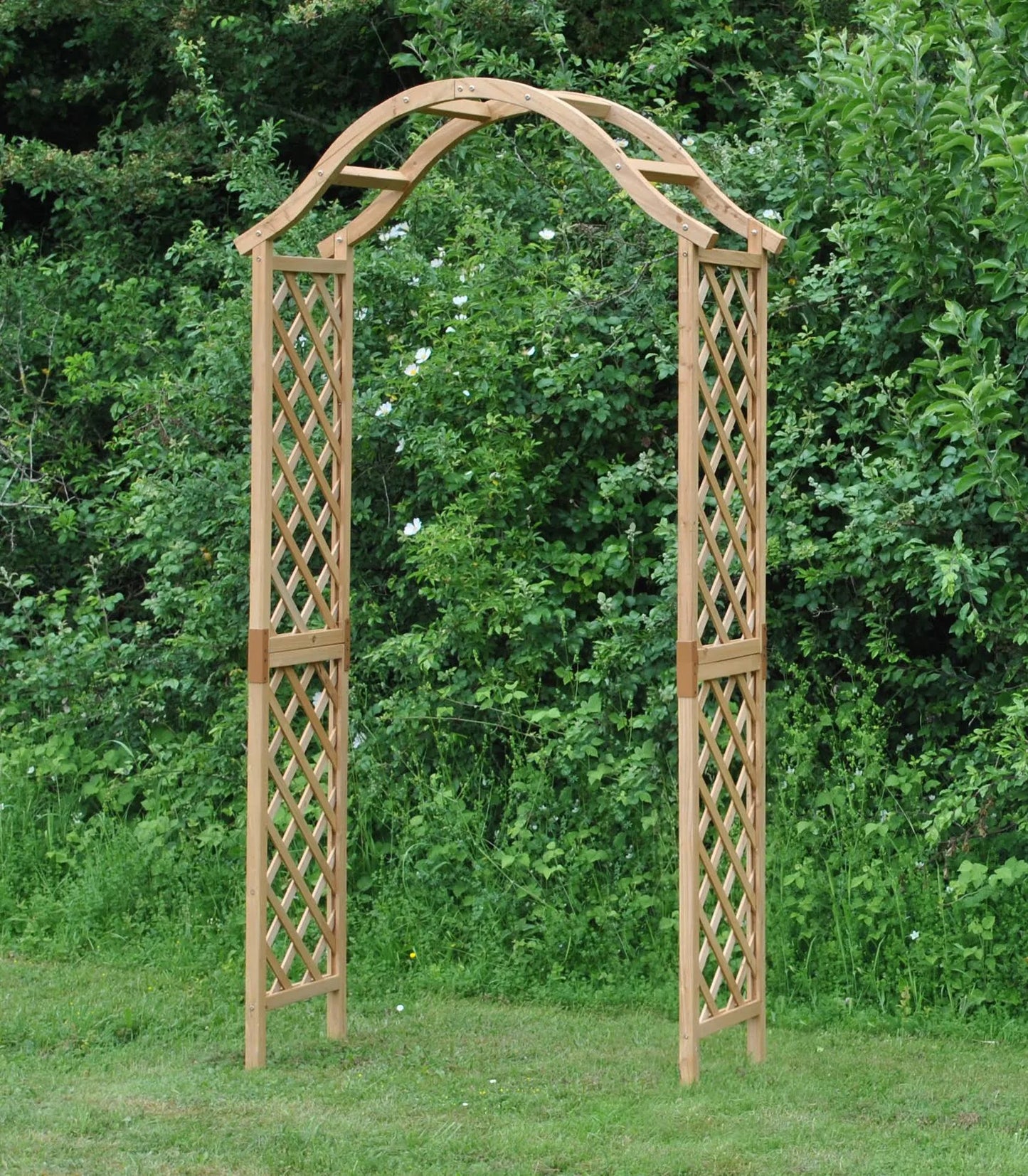 Wooden Garden Arch With Curved Top (Tan)