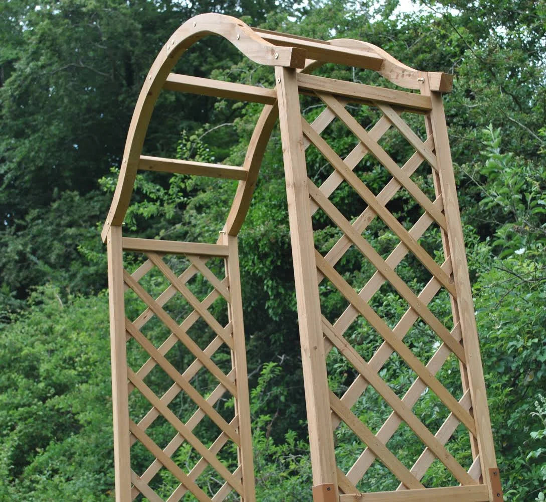 Wooden Garden Arch With Curved Top (Tan)