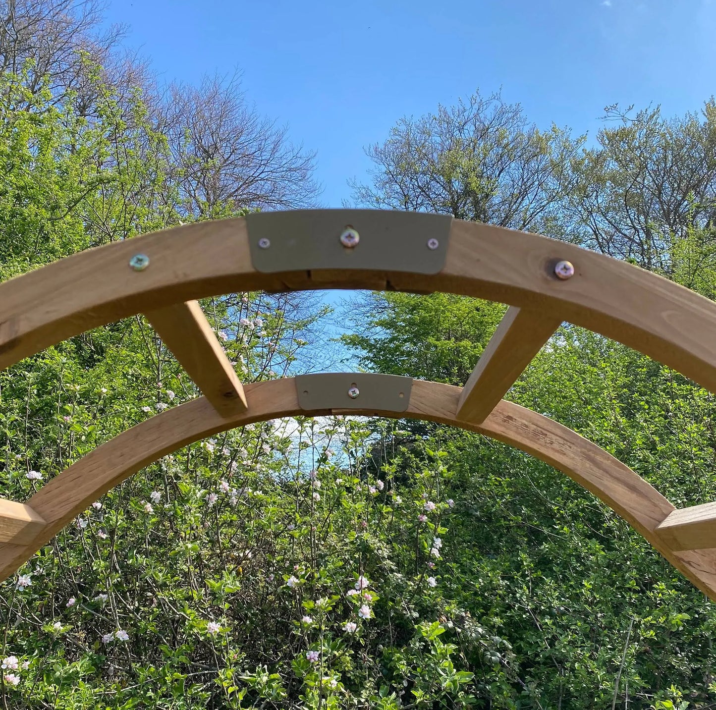 Wooden Garden Arch With Curved Top (Tan)