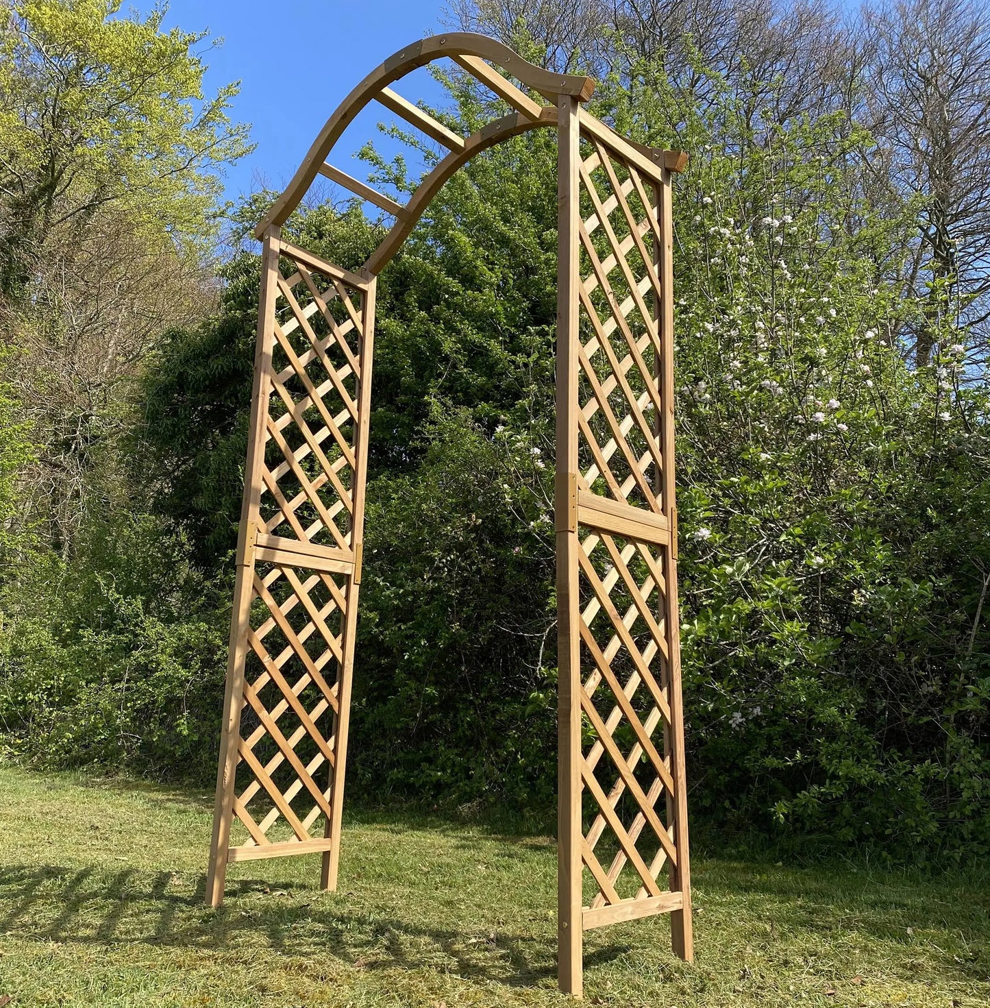 Wooden Garden Arch With Curved Top (Tan)