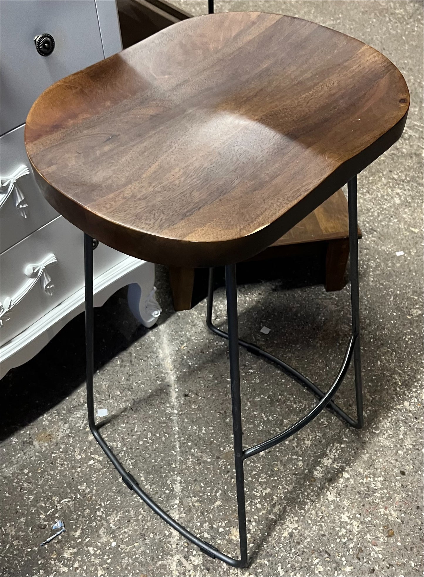 Brown Wooden Bar Stool