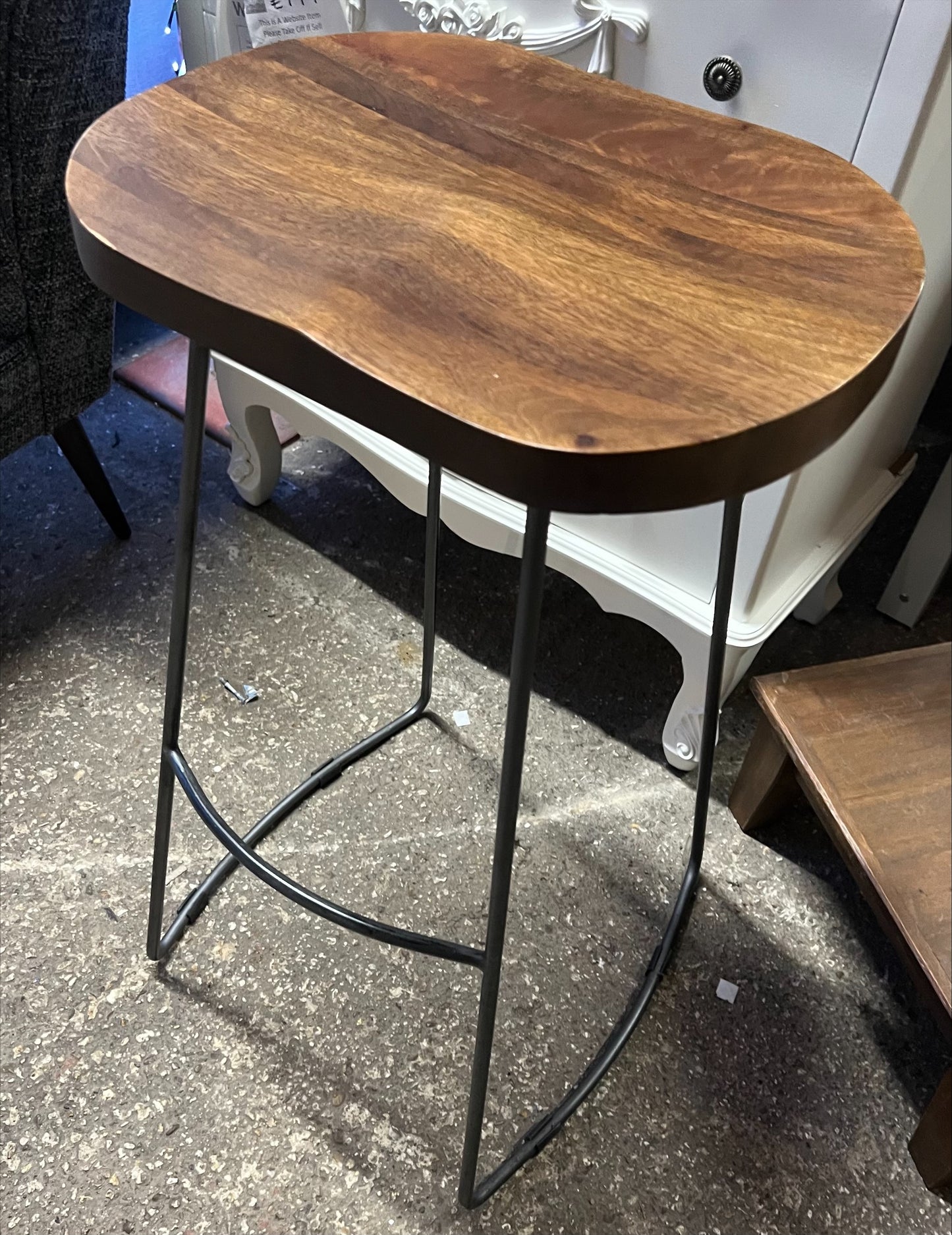 Brown Wooden Bar Stool