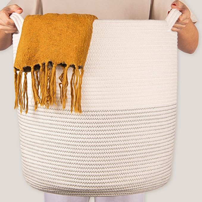 GooBloo XL Cotton Rope Woven Basket 46 x 41 cm (R75)