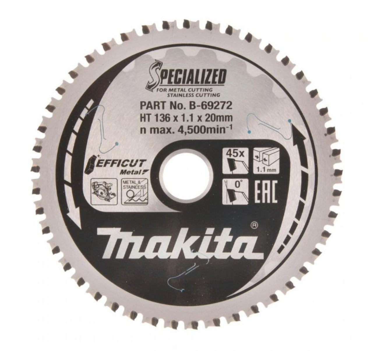 Makita B-69272 Efficut Steel Cutting Circular Saw Blade 136mm x 20mm (J)