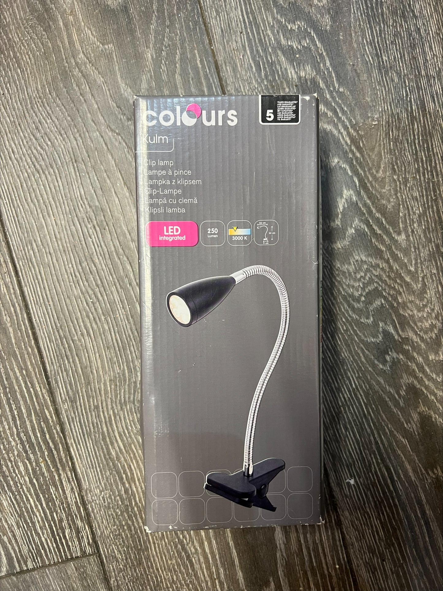 Colours Kulm Matt Black Clip-On Desk Lamp (J)