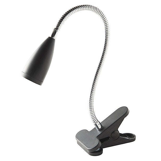 Colours Kulm Matt Black Clip-On Desk Lamp (J)