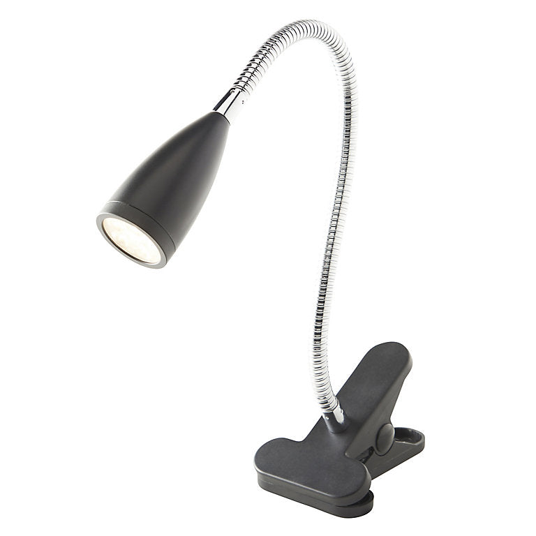 Colours Kulm Matt Black Clip-On Desk Lamp (J)