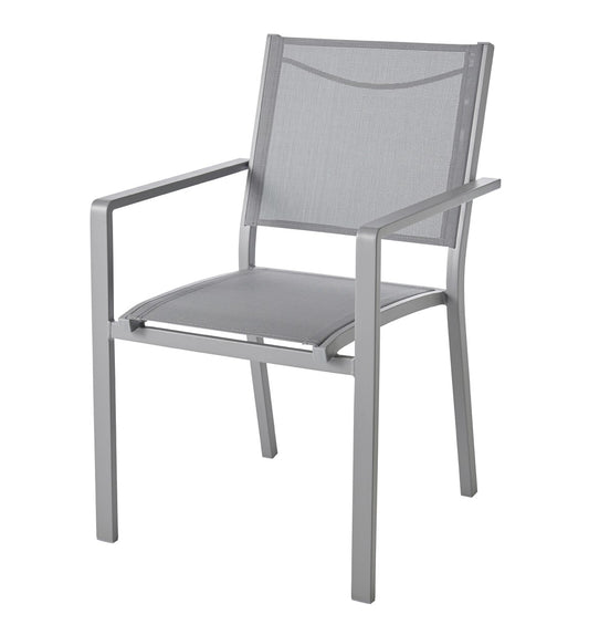 GoodHome Batz Steel Grey Metal Garden Armchair (R76)