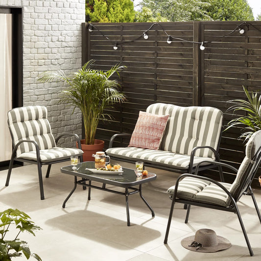 Colorado Grey Metal 4 Seater Garden Coffee Set (R77)