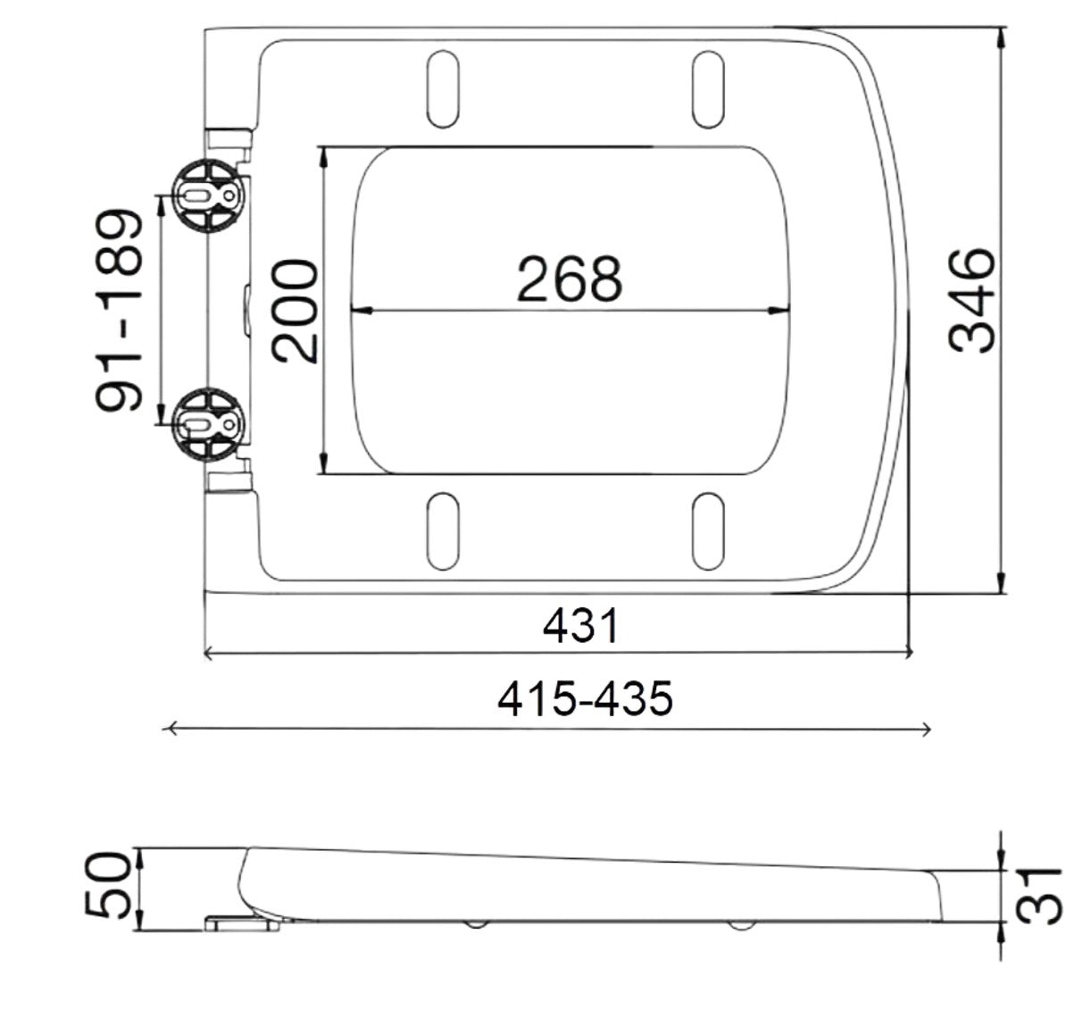 Euroshowers Smiley D Slow Close Toilet Seat (R121)(B)