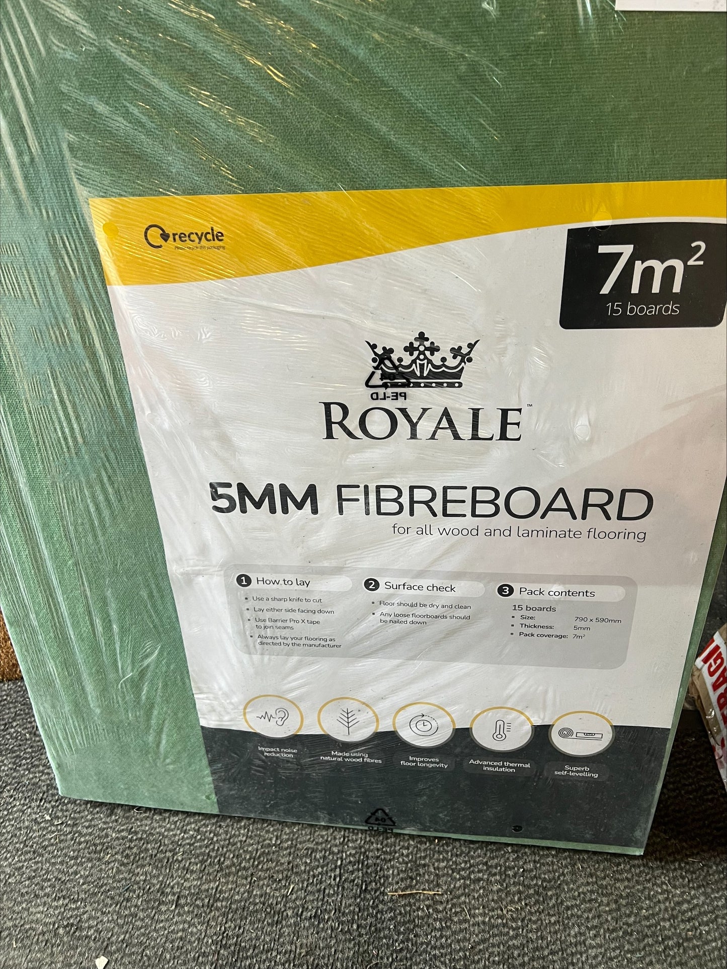 Royale® Wood Fibre Boards 5mm Underlay -Wood & Laminate Flooring - 7m² Pack (R81)