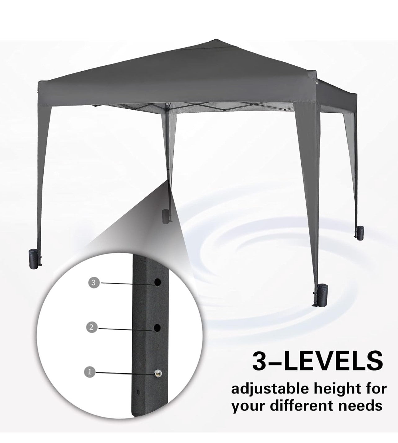 MCC - 3x3m Pop-up Gazebo Waterproof Outdoor Garden Marquee Canopy NS (Grey) (R53)