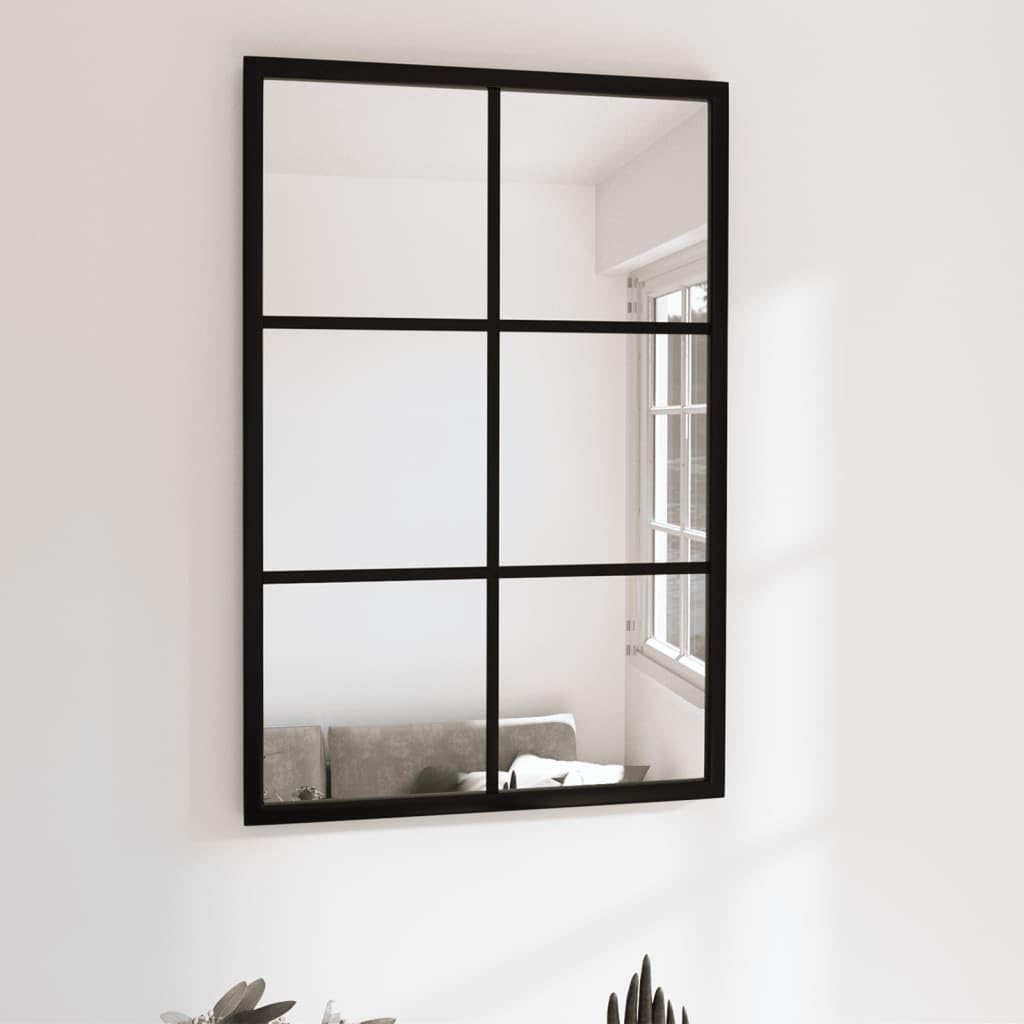 Wall Mirror in Classic Black Metal Frame 60x40 cm (R85)