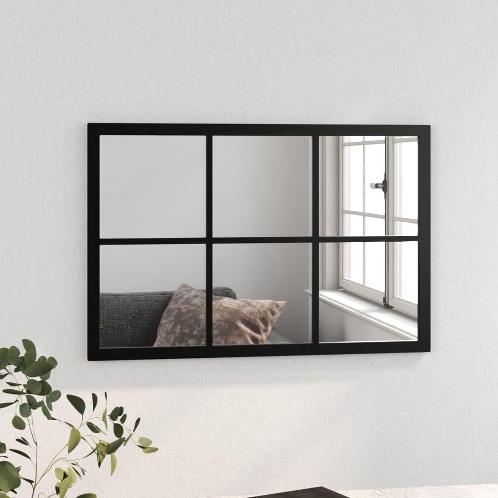 Wall Mirror in Classic Black Metal Frame 60x40 cm (R85)