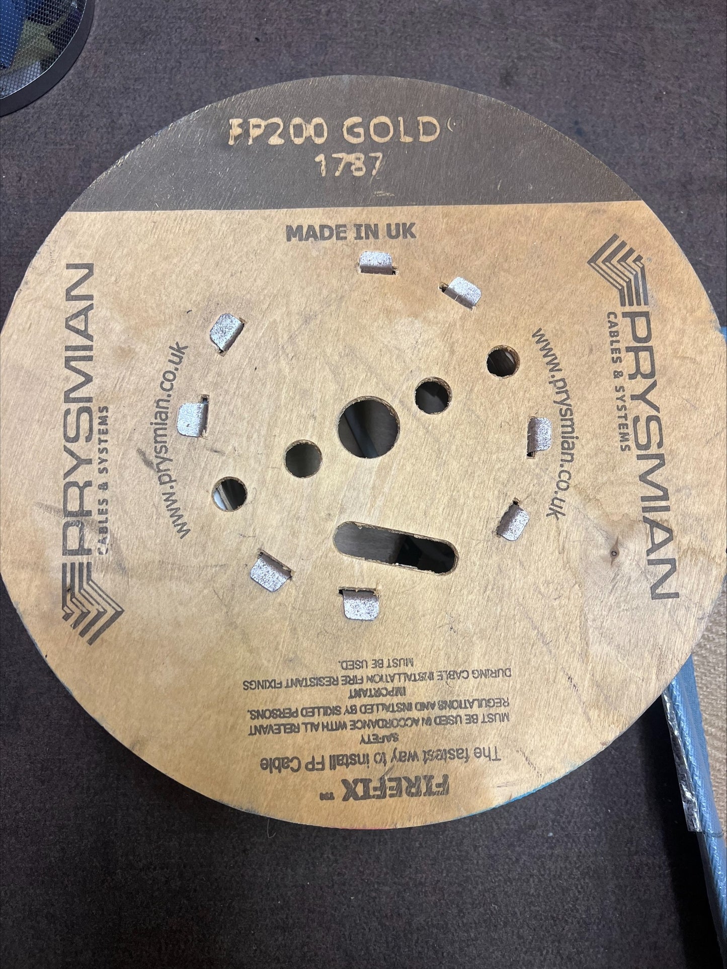 Prysmian Cable FP200 White 2 Core Fire Resistant 2.5mm² Flexible Drum 50m (WAREHOUSE LEFTSIDE) (R453*)
