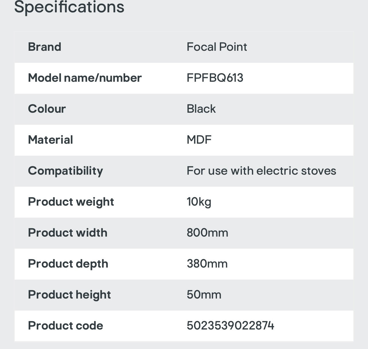 Focal Point Black Hearth (W)800mm (D)380mm (R180)