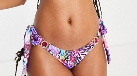 Moda Minx Amour triangle bikini bottoms  in multi animal print XL (S53) (M)