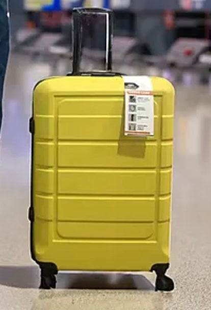 Bordlite durable hard shell 4 wheel suitcase yellow small (S102)