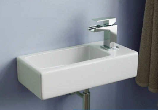 Small wall hung ceramic basin sink white (S140)