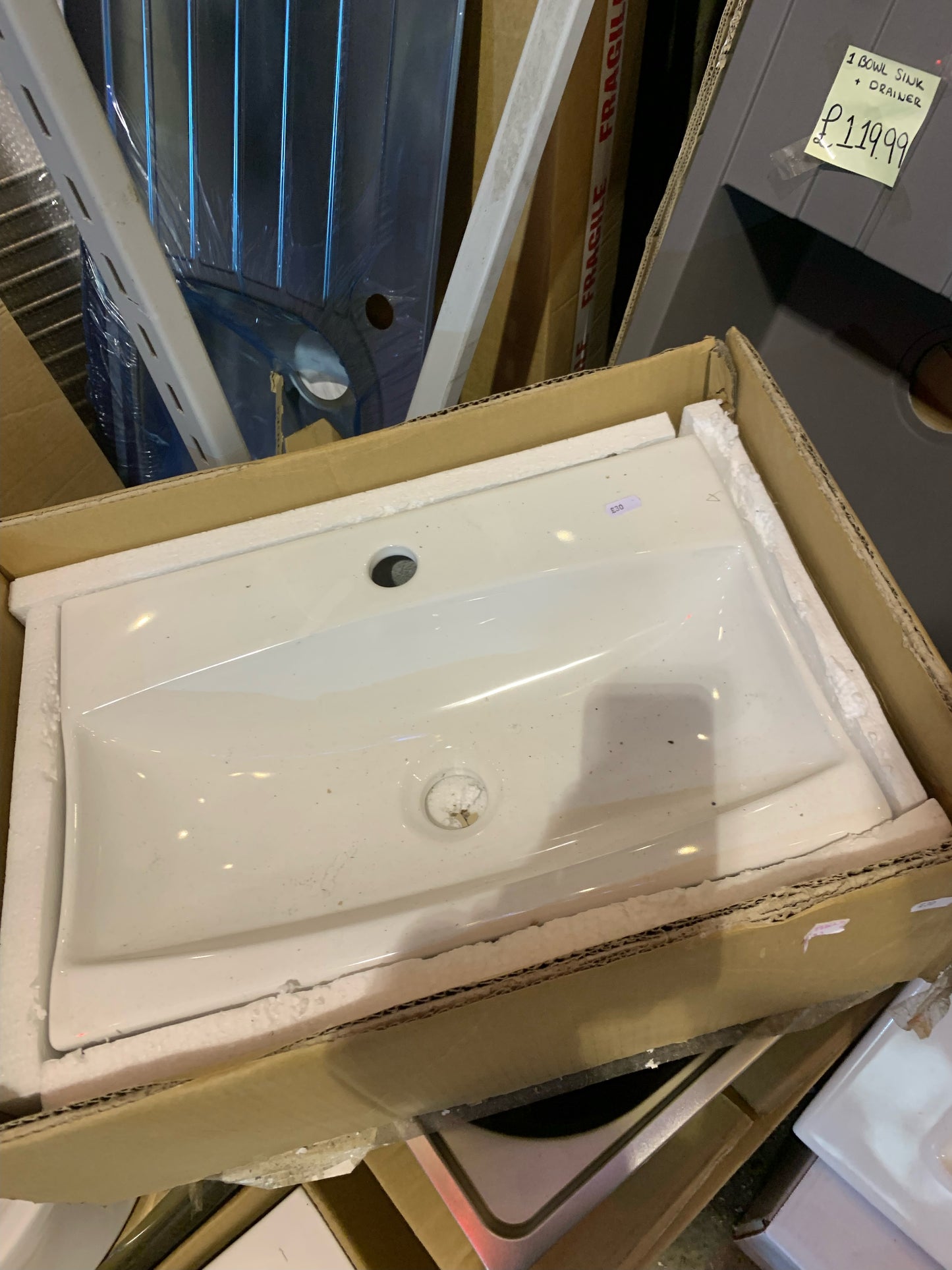 bathroom basin 480mm gloss white (S141)